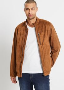 Veste en suédine - marron - taille 64 - synthétique imitation cuir - bonprix