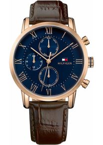 Tommy Hilfiger Heren Analoog horloge navy / bruin One Size