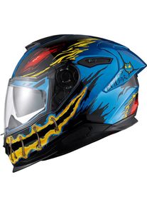 Nexx Y.100R Night Rider, full face helmet , color: Black/Blue/Yellow/Red , size: S