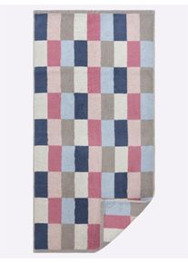 Villeroy & Boch unisex Handdoek in roze geruit ,maat 50x100 cm - Handdoek, Witt, 100% Katoen