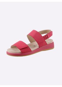 Caprice Dames Sandaal met wasbare binnenzool in flamingo ,maat 37, Witt, 100% Nubuckleer