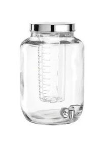 Leonardo Getränkespender , Edelstahlfarben, Transparent , Kunststoff, Glas , 7 l , 31.00 cm , Zapfhahn, integriertes Sieb , Geschirr, Kannen & Karaffen, Wasserkaraffen & Krüge