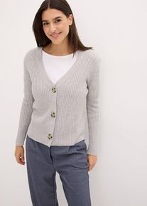 Sweter rozpinany Boxy Fit, krótki, szary, 48/50, bonprix