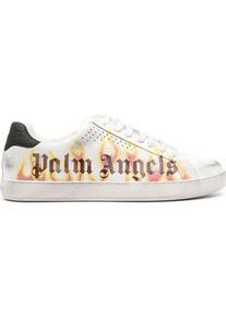 Palm Angels Sneakers, Spray Print Flame Logo Sneakers en blanc, 44 (EU)