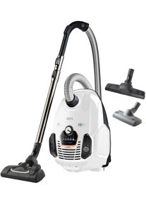 AEG Bodenstaubsauger »vx7-2-Iw-S Neue Technische Version«, 650 W, Mit Beutel, 360° Motion Technology™ weiß, großen Aktionsradius mit 12 m Reichweite