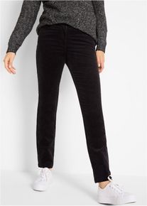 Stretch corduroy broek straight - zwart - maat 48 - corduroy - bonprix