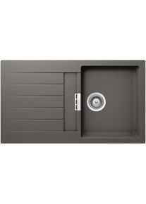 Schock Signus D-100-A Granitspüle Einbauspüle Küchenspüle Ablauffernbedienung Cristadur reversibel Holzschneidbrett silverstone