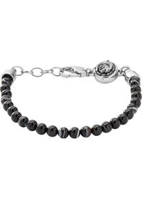 Diesel Heren Armband 'Beaded Studs' zwart / zilver One Size
