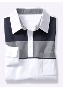 Catamaran Heren Poloshirt met lange mouwen in wit ,maat 44/46, Witt, 100% Katoen