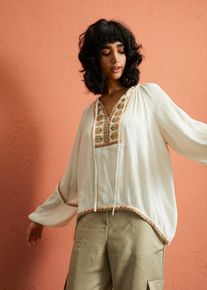 Bluse - beige - Größe 42 - Viskose- bonprix