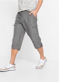 Mikrofaser 3/4-Hose mit Komfortschnitt Regular Fit, grau, Größe 54, bonprix