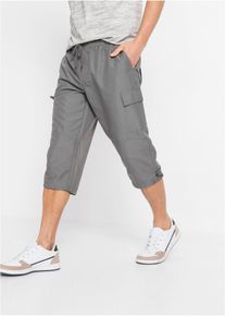 Mikrofaser 3/4-Hose mit Komfortschnitt Regular Fit, grau, Größe 58, bonprix