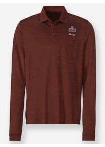 Catamaran Heren Shirt met lange mouwen in roestrood gemêleerd ,maat 44/46, Witt, 100% Katoen