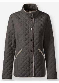 Dames Gewatteerde jas met contrastkleurige paspels in grafiet ,maat 38, WITT, 100% Polyester. Wattering: 100% Polyester
