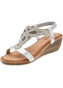 Lascana Dames sandaaltjes in Zilverkleur ,maat 36, Witt, 50% Leer, 50% Imitatieleer