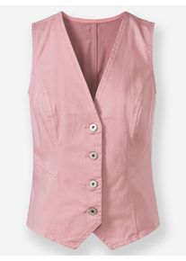 Dames Jeansgilet met getailleerde snit in hortensia ,maat 50, WITT, 98% Katoen, 2% Elastan