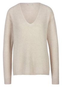 include - Trui met V-hals, beige, Maat 36, kasjmier