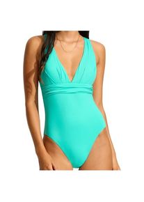 Seafolly Womens Collective Cross Back One Piece Badpak Dames (18 |turkoois)