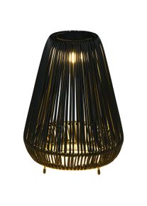 Outsunny Outdoor Solar Lamp, 3-Level Adjustable Garden Rattan Solar Lantern and Decorative Lighting with Auto On/Off LED Light for Porch, Courtyard, Deck, Black | Aosom Ireland