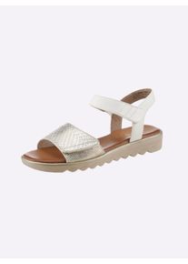 Jana Dames sandalen in wit/goudkleur ,maat 37, Witt, 100% Imitatieleer