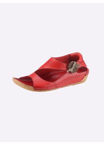 Gemini Dames Sandaaltje met elastiek in rood ,maat 42, Witt, 100% Glad leer