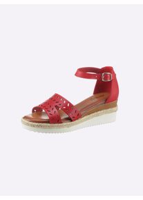 Dames Sandalette met gesloten hiel in rood ,maat 37, Witt, 100% Glad leer