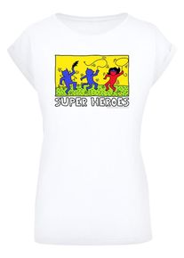F4NT4STIC Dames Shirt 'Batman Pop Art' blauw / geel / rood / wit XXXL