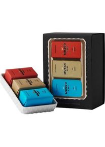 Claus Porto Soaps Musgo Real Geschenkset Alto Mar Seife 50 g + 1887 Seife 50 g + Puro Sangue Seife 50 g + 1x Seifenschale 50 g