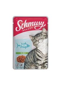 Schmusy Ragout Nassfutter Katze Adult in Gelee Thunfisch 88x100 g