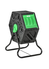 Outsunny 65L Garden Compost Bin, Single Chamber Rotating Composter, Compost Maker with 48 Ventilation Openings and Steel Legs | Aosom Ireland