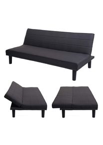 Schlafsofa HWC-J17, Couch Klappsofa Gästebett Bettsofa, Schlaffunktion Stoff/Textil 165cm ~ anthrazit-grau