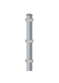 Eckpfosten Doppelstabmattenzaun mit Klemmplatten verzinkt zum Einbetonieren, 830 mm