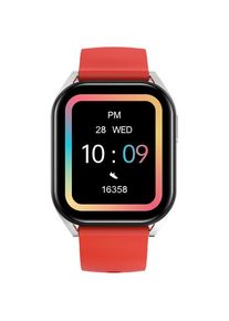 Smartwatch CANYON Chatter SW-58, Ecran IPS 1.8inch, Apel Bluetooth, Asistent vocal cu AI, Android/iOS, 123 moduri sport, Monitorizare sanatate, Waterproof IP67 (Argintiu/Rosu)