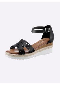 Dames Sandalette met gesloten hiel in zwart ,maat 36, Witt, 100% Glad leer