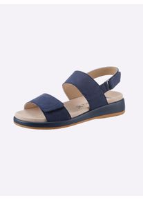 Caprice Dames Sandaal met wasbare binnenzool in marine ,maat 37, Witt, 100% Nubuckleer