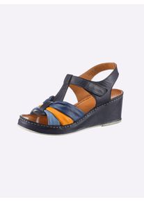 Gemini Dames Sandalette van 100% leer in jeansblauw ,maat 40, Witt, 100% Glad leer