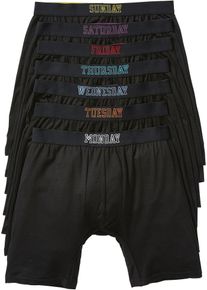 Långa boxershorts (7-pack) - svart - storlek 10 (4XL) - bonprix