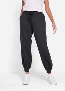 Ankellång joggingbyxa med vida ben - svart - storlek 56/58 (3XL) - bonprix