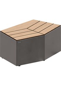 PROCITY Zitbank KAIRO, h x b x d = 472 x 1067 x 667 mm, zonder rugleuning, licht eikenhout, antracietgrijs