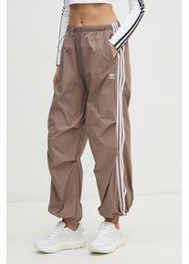 adidas Originals pantaloni Adicolor femei, culoarea maro, modelator, JD3126