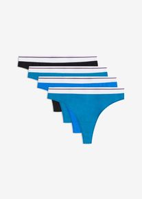 Lot de 4 strings coton - bleu - taille 38/40 (S) avec coton - bonprix
