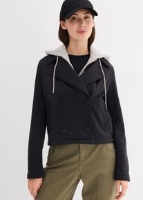 Veste à capuche de couleur contrastante - noir - taille 40 - bonprix