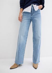 Jean large taille haute longueur sol - bleu - taille 54 avec coton - bonprix