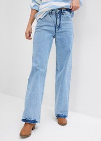 Jean large taille mi-haute - bleu - taille 56 avec coton - bonprix