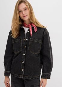 Chemise en jean oversize - noir - taille 46 avec coton - bonprix