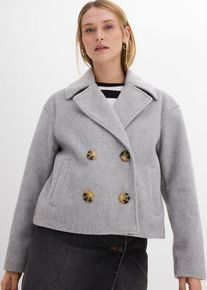 Veste courte aspect laine - gris - taille 48 - bonprix