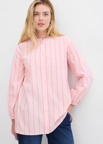 Long chemisier en popeline de coton - rose - taille 40 - 100% coton - bonprix