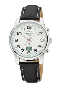 Dames Radiografisch herenhorloge in zwart ,maat 0, WITT, 50% Leer, 50% Metaal
