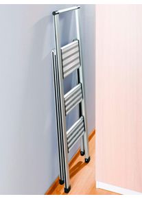 unisex Inklapbaar trapje in zilverkleur ,maat 0, WITT, 95% Aluminium, 5% Kunststof