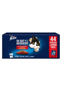 FELIX Nassfutter Katze in Gelee 44x85 g Geschmacksvielfalt vom Land